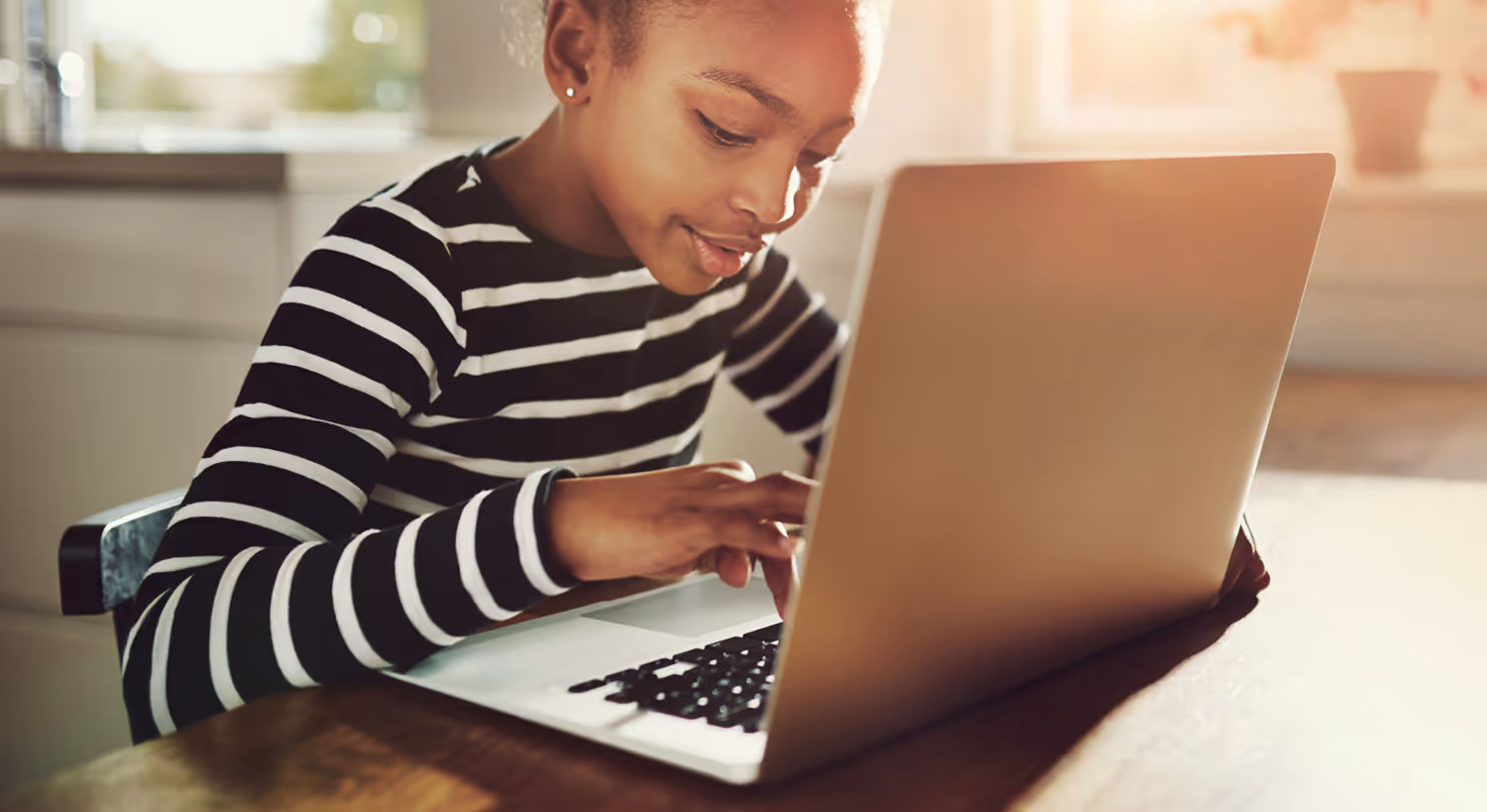 Girl using computer