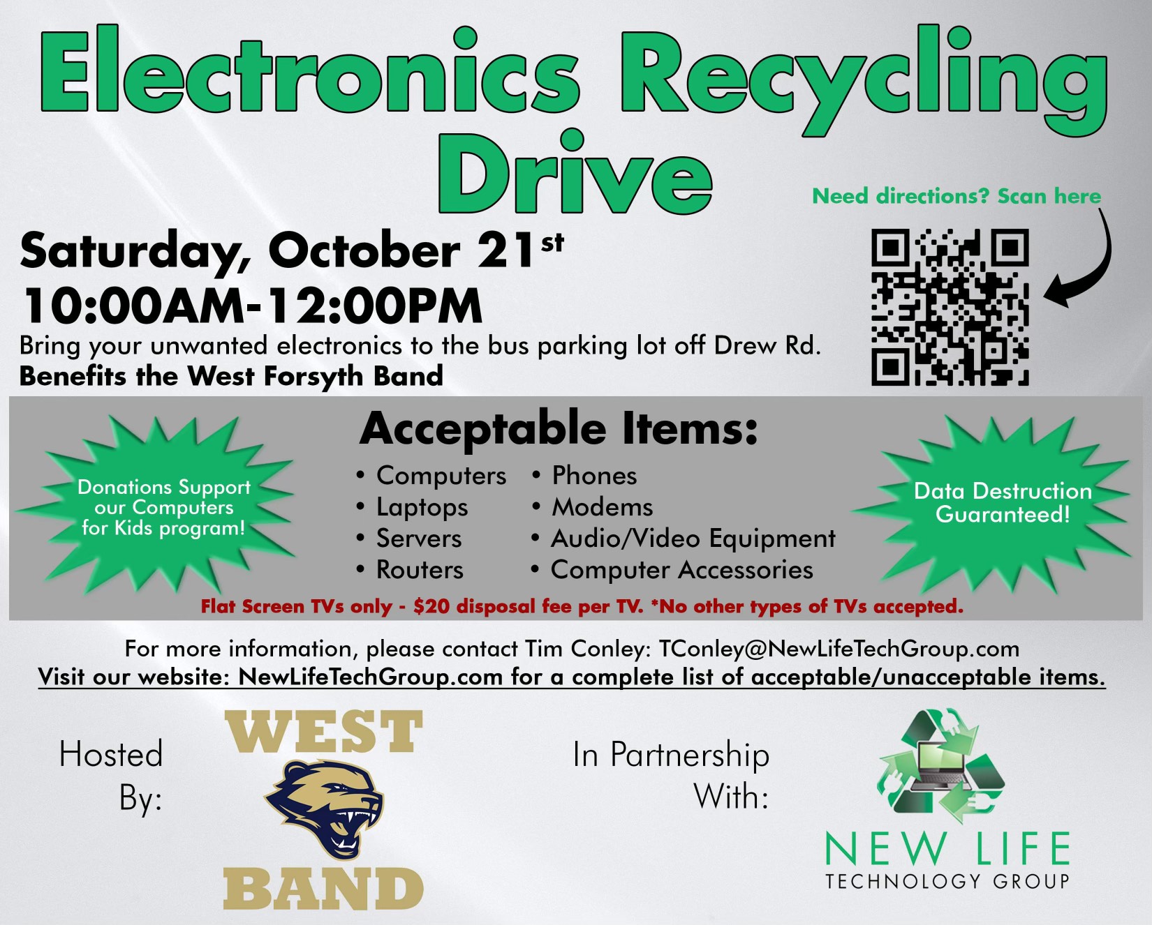 West Forsyth Band Electronics Recycling Drive