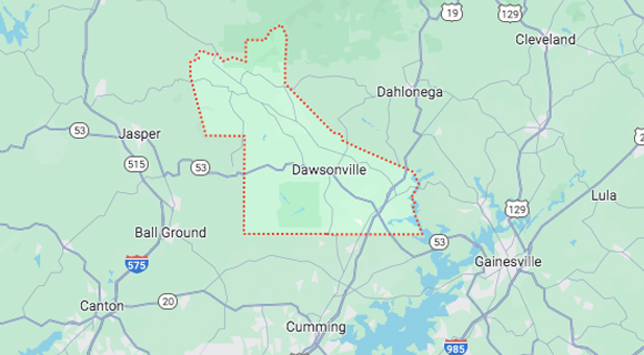 Dawson county georgia map