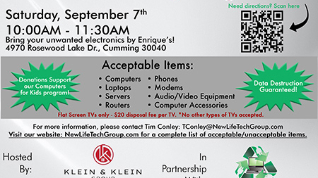 Enriques computer and electronics donation drive