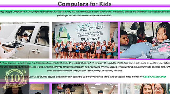 Tax deductible donation for Computers for Kids Program