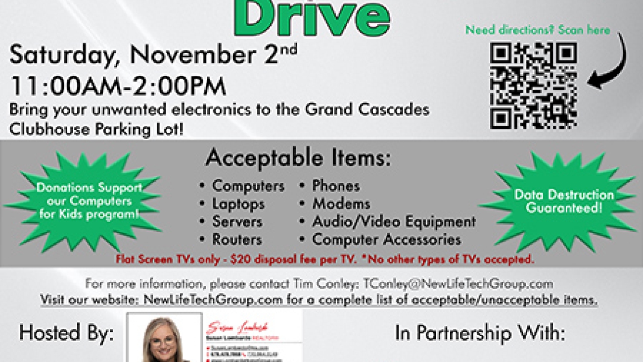 Electronics recycling drive Grand CascadesNovember 2024