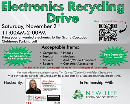 Electronics recycling drive Grand CascadesNovember 2024