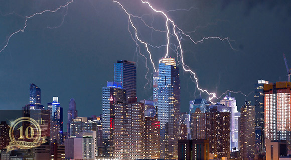 Computers and electronics lightning strikes on tall buildings