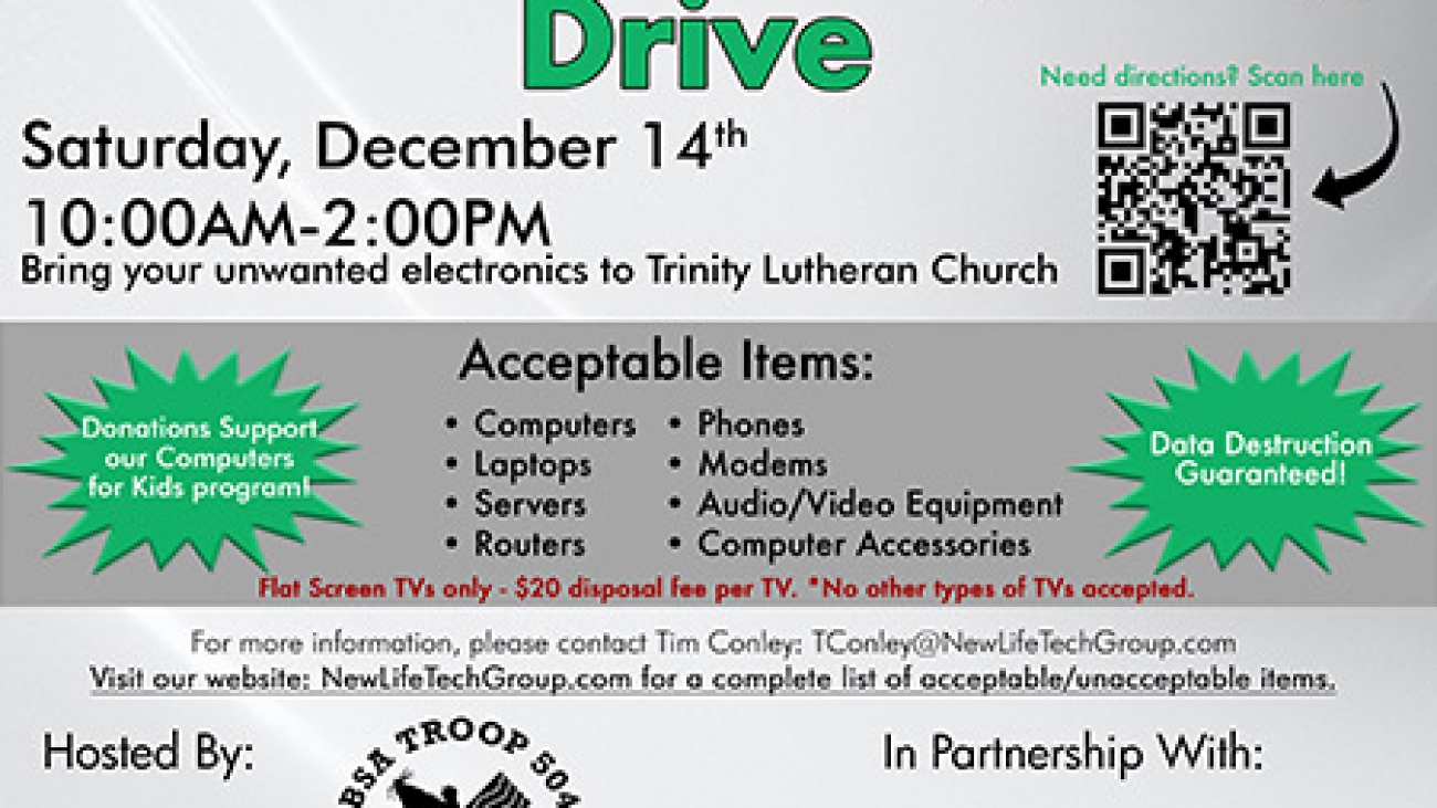 Computer and electronics donation drive Boy Scouts of America in Lilburn GA