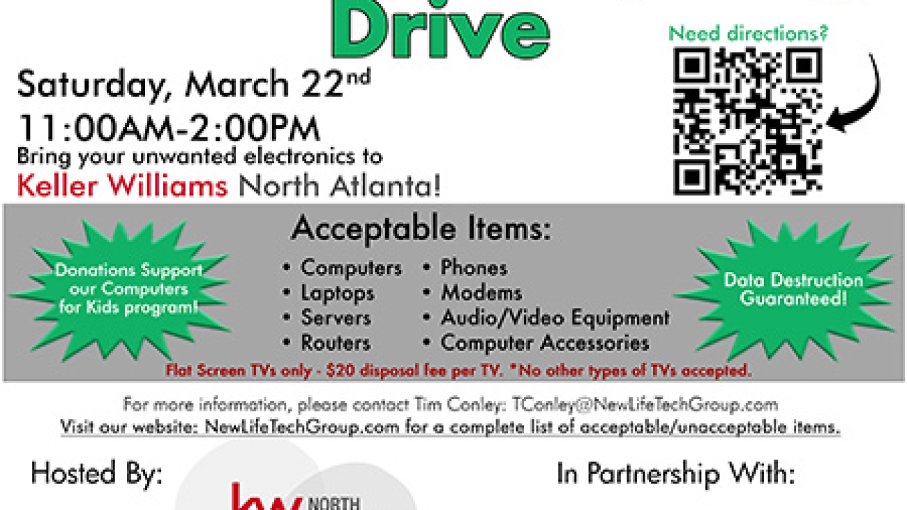 Computer and electronics donation drive Keller Williams North Winward