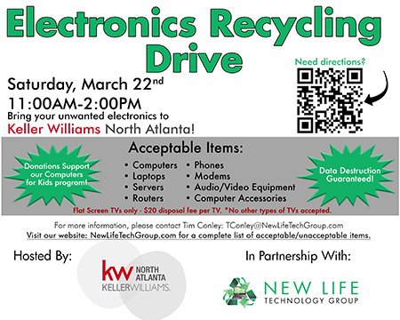 Computer and electronics donation drive Keller Williams North Winward