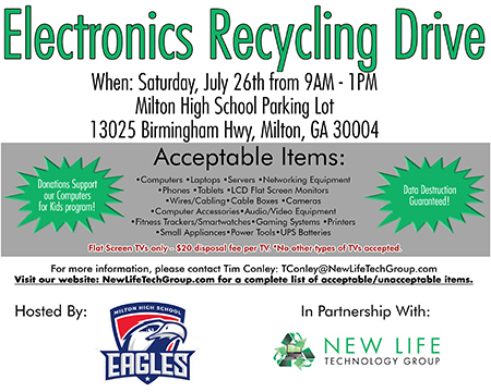 computer and electronics donation drive milton high school